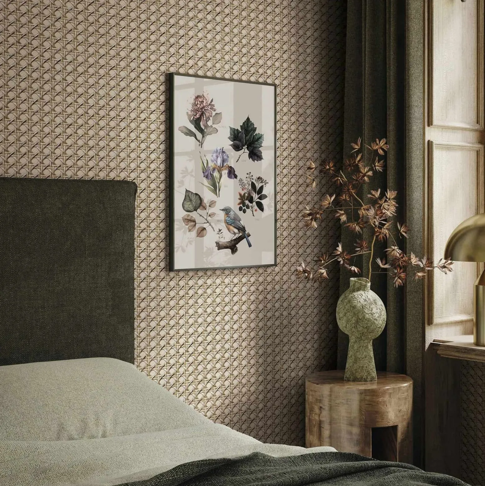 Vliestapete Rattan Optik 3D-Effekt Beige 45752