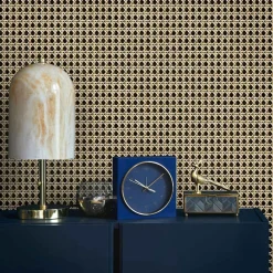 Vliestapete Rattan Optik 3D-Effekt Braun Beige 45751