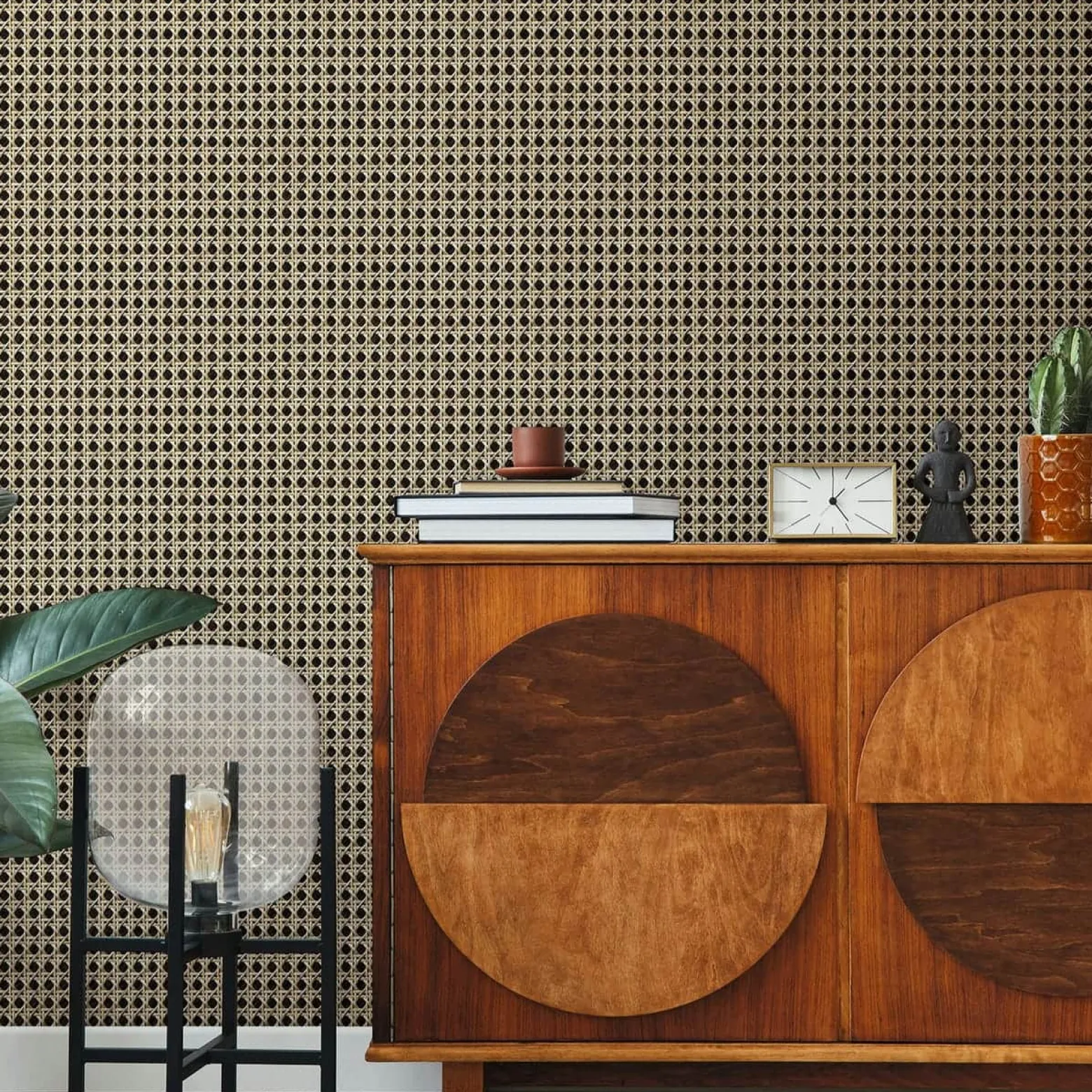 Vliestapete Rattan Optik 3D-Effekt Braun Beige 45751