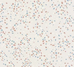 Vliestapete Rauten grauweiß kupfer blau Glanz 37394-3
