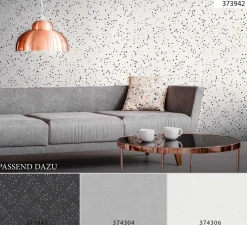 Vliestapete Rauten grauweiß silber schwarz Glanz 37394-2