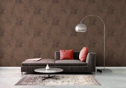 Vliestapete Rauten Muster Braun Kupfer Metallic 38976-6