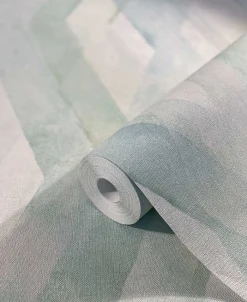 Vliestapete Rauten-Muster Grafisch grün blau 32450