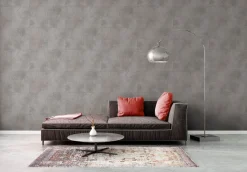 Vliestapete Rauten Muster Grau Silber Metallic 38976-1