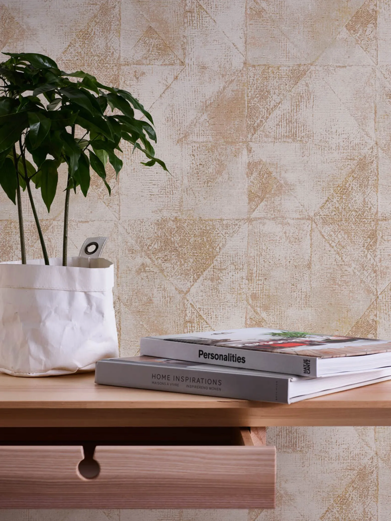 Vliestapete Rauten Muster Hellgrau Gold Metallic 38976-5
