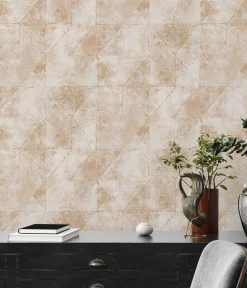 Vliestapete Rauten Muster Hellgrau Gold Metallic 38976-5
