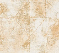 Vliestapete Rauten Muster Weiß Gold Metallic 38976-2