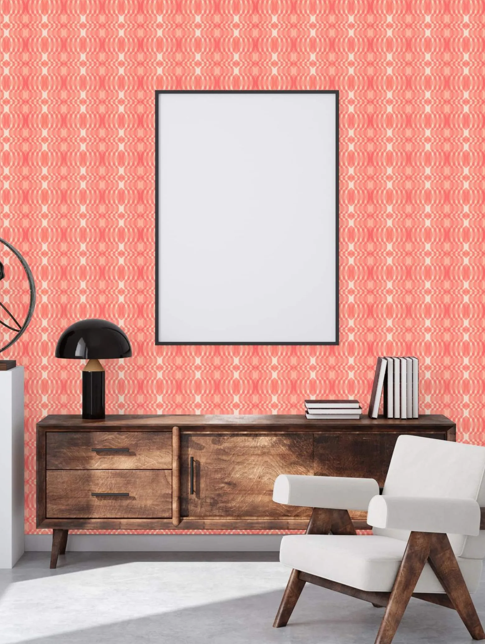 Vliestapete Rauten Oval Grafik Lila Apricot 39534-4