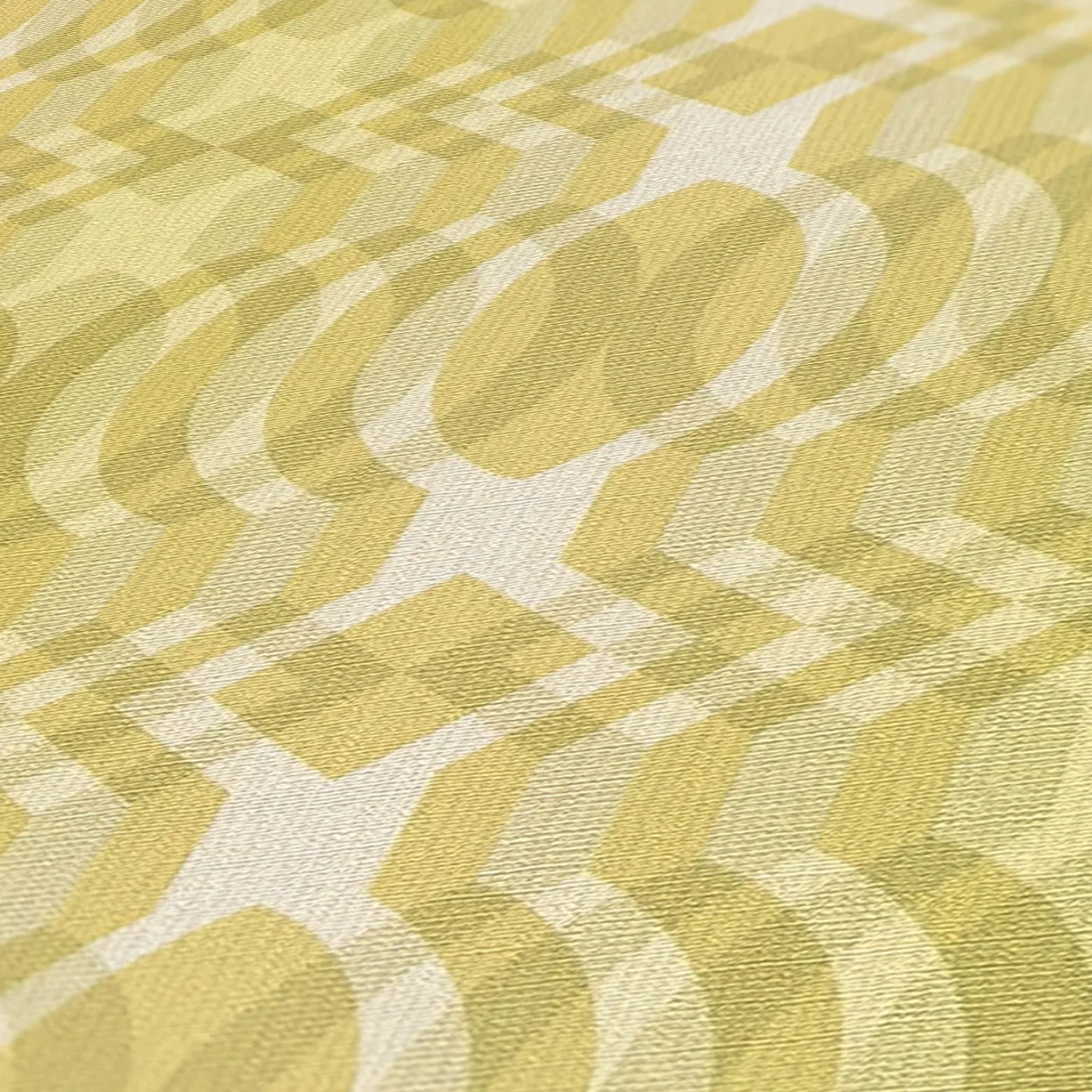 Vliestapete Rauten Oval Grafik Grün Braun 39534-1