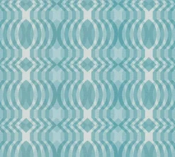 Vliestapete Rauten Oval Grafik Türkis Weiß 39534-2