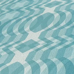 Vliestapete Rauten Oval Grafik Türkis Weiß 39534-2