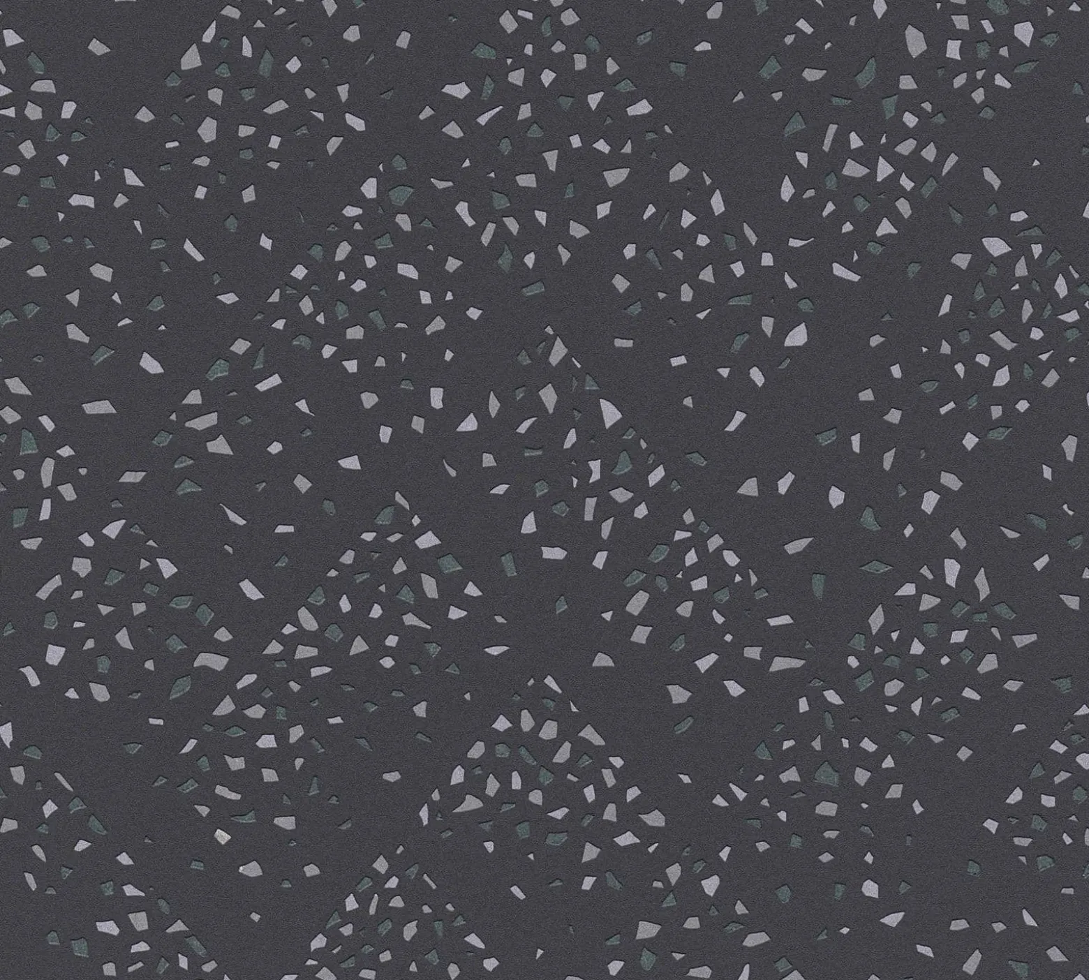 Vliestapete Rauten schwarz silber grün Glanz 37394-5
