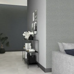Vliestapete Rauten Sisaloptik 3D-Effekt Grau 45746