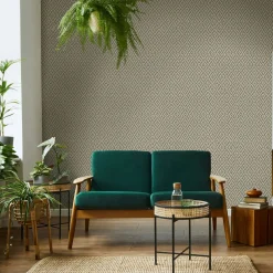 Vliestapete Rauten Sisaloptik 3D-Effekt Beige Grau 45744