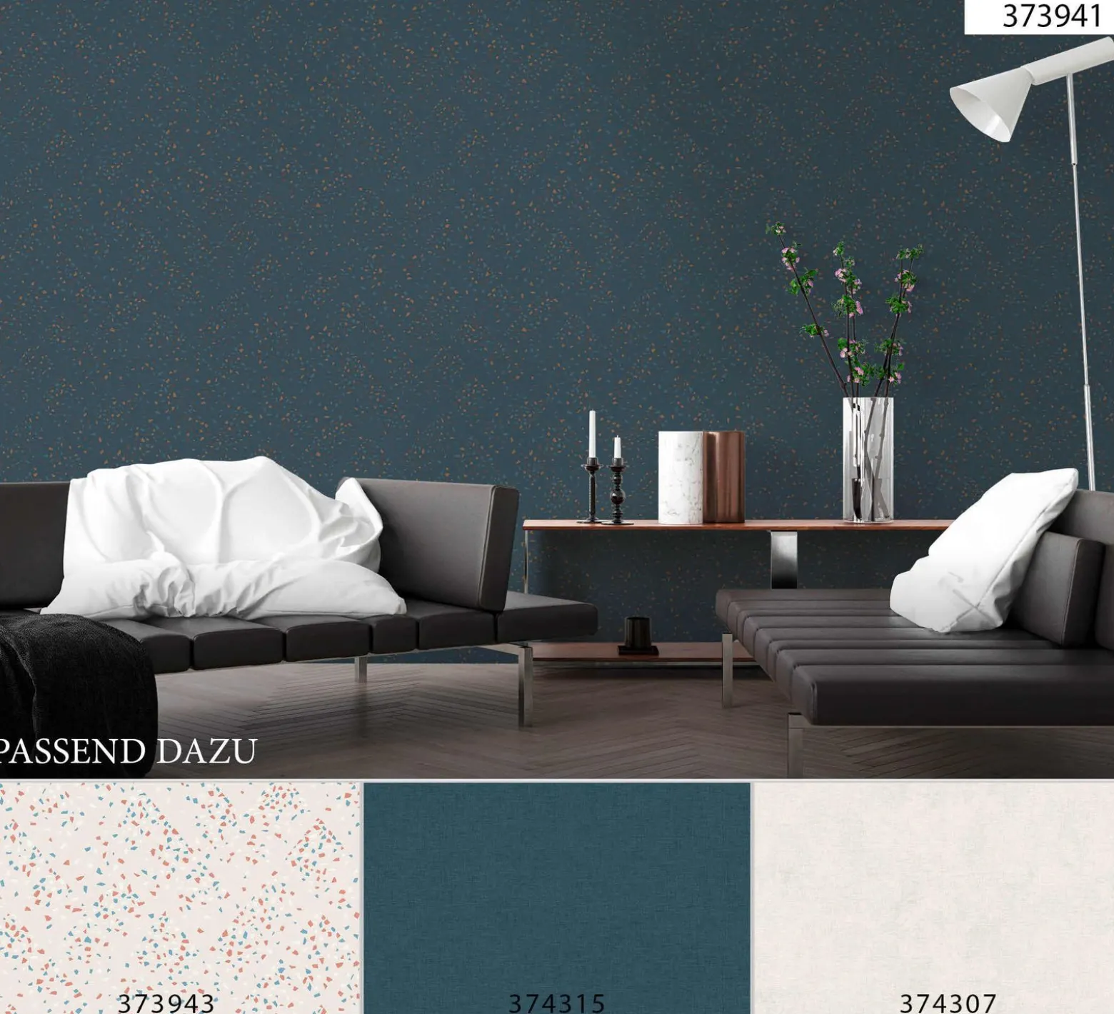 Vliestapete Rauten türkis braun blau Glanz 37394-1