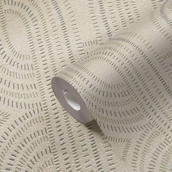 Vliestapete Retro Beige Silber Gold Metallic 39937-1
