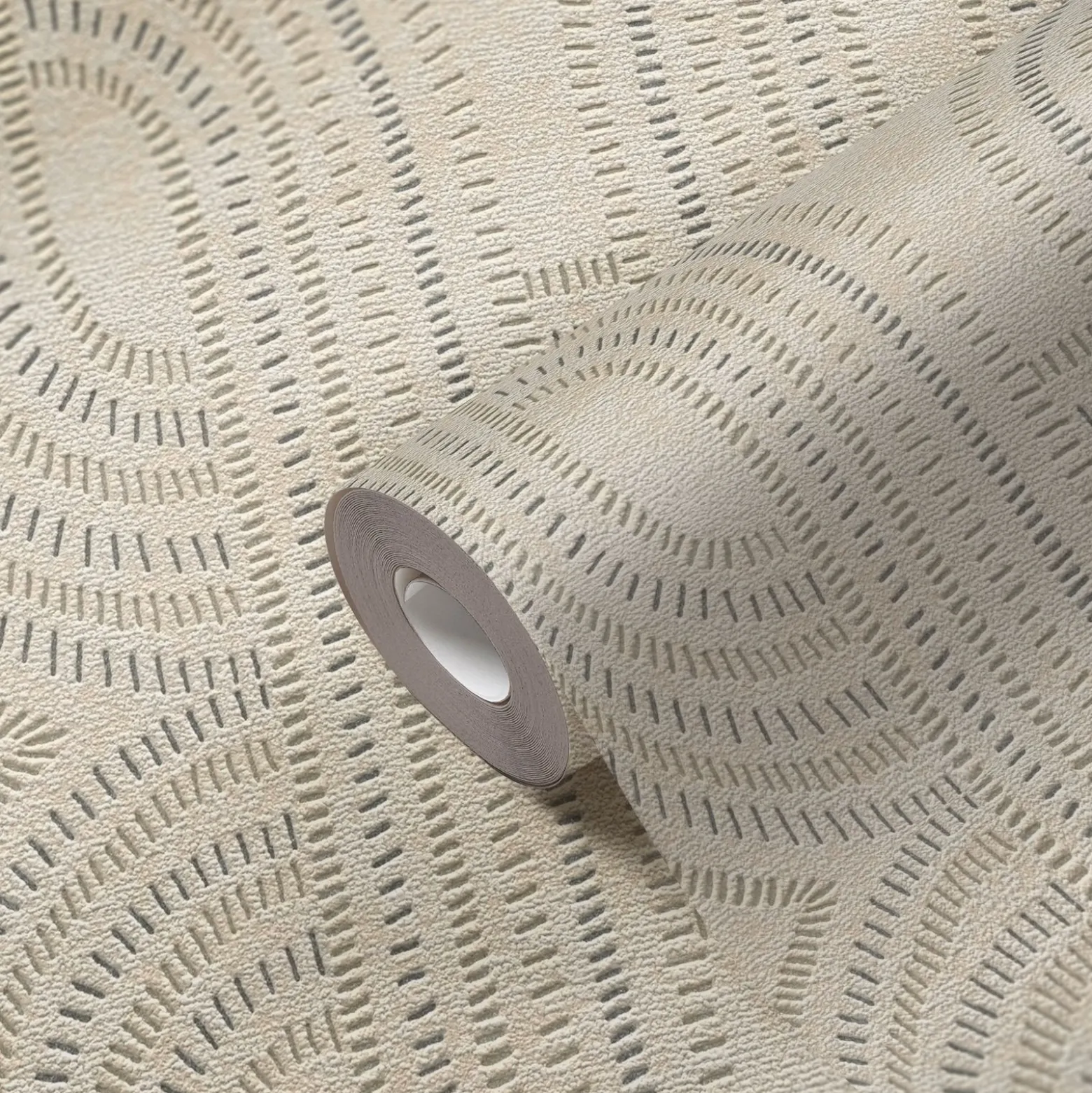 Vliestapete Retro Beige Silber Gold Metallic 39937-1