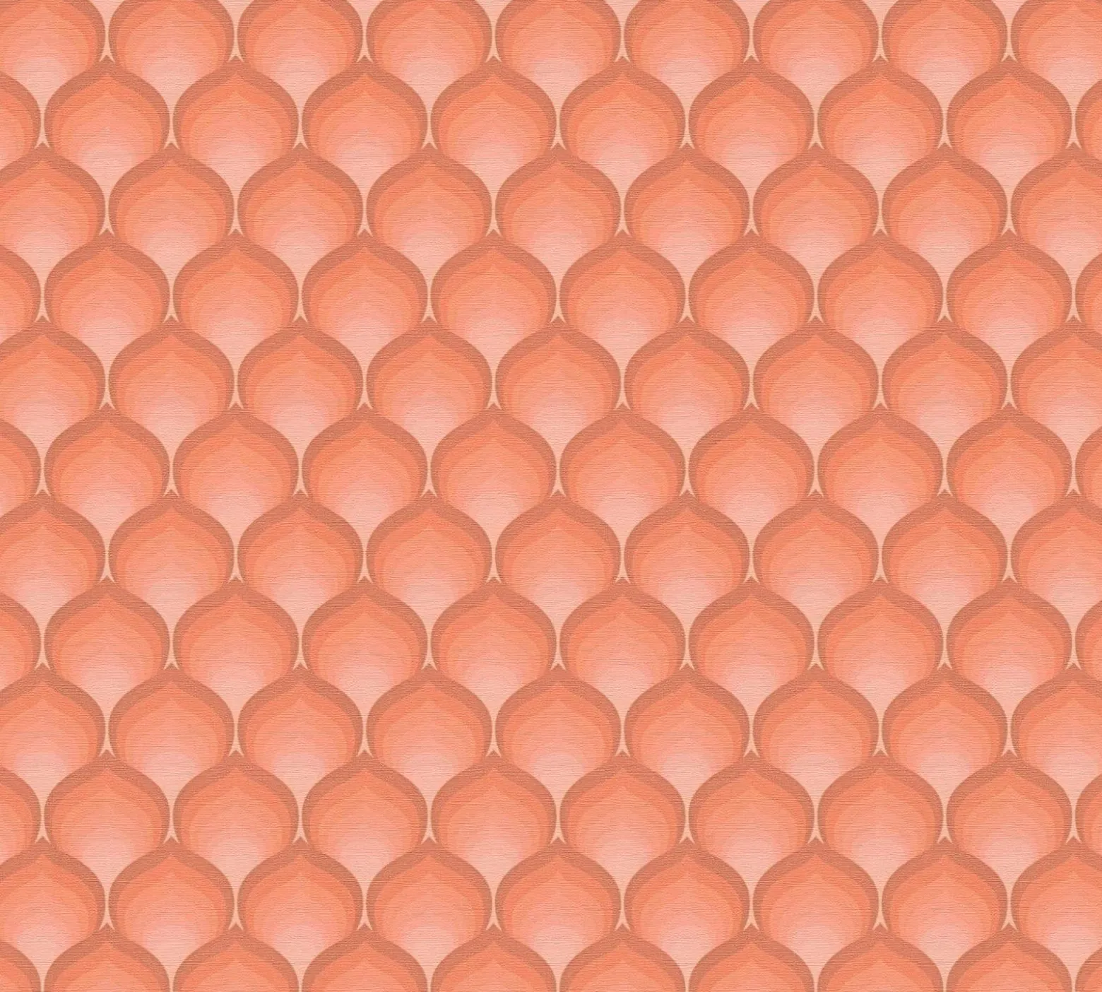 Vliestapete Retro Fächer Grafik Rot Orange 39538-5