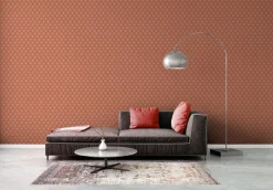 Vliestapete Retro Fächer Grafik Rot Orange 39538-5