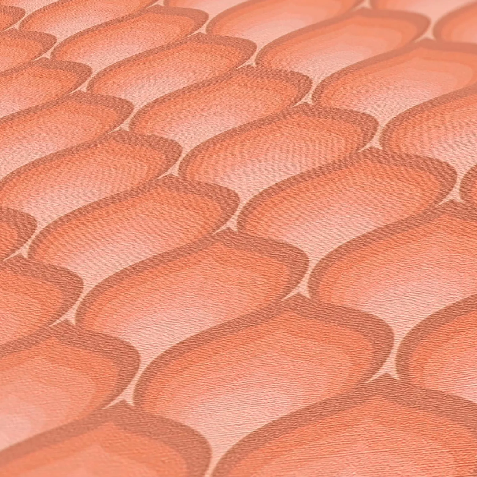 Vliestapete Retro Fächer Grafik Rot Orange 39538-5