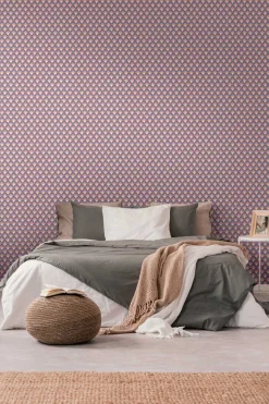 Vliestapete Retro Fächer Grafik Orange Lila 39538-2