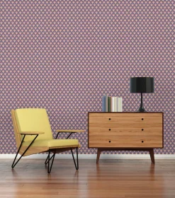 Vliestapete Retro Fächer Grafik Orange Lila 39538-2