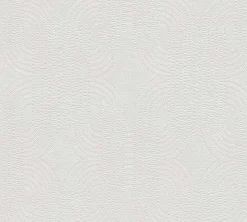Vliestapete Retro Grafik Grau Weiß Metallic 39937-2