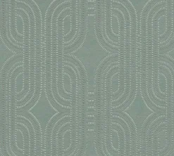 Vliestapete Retro Grafik Grün Weiß Gold Metallic 39937-5