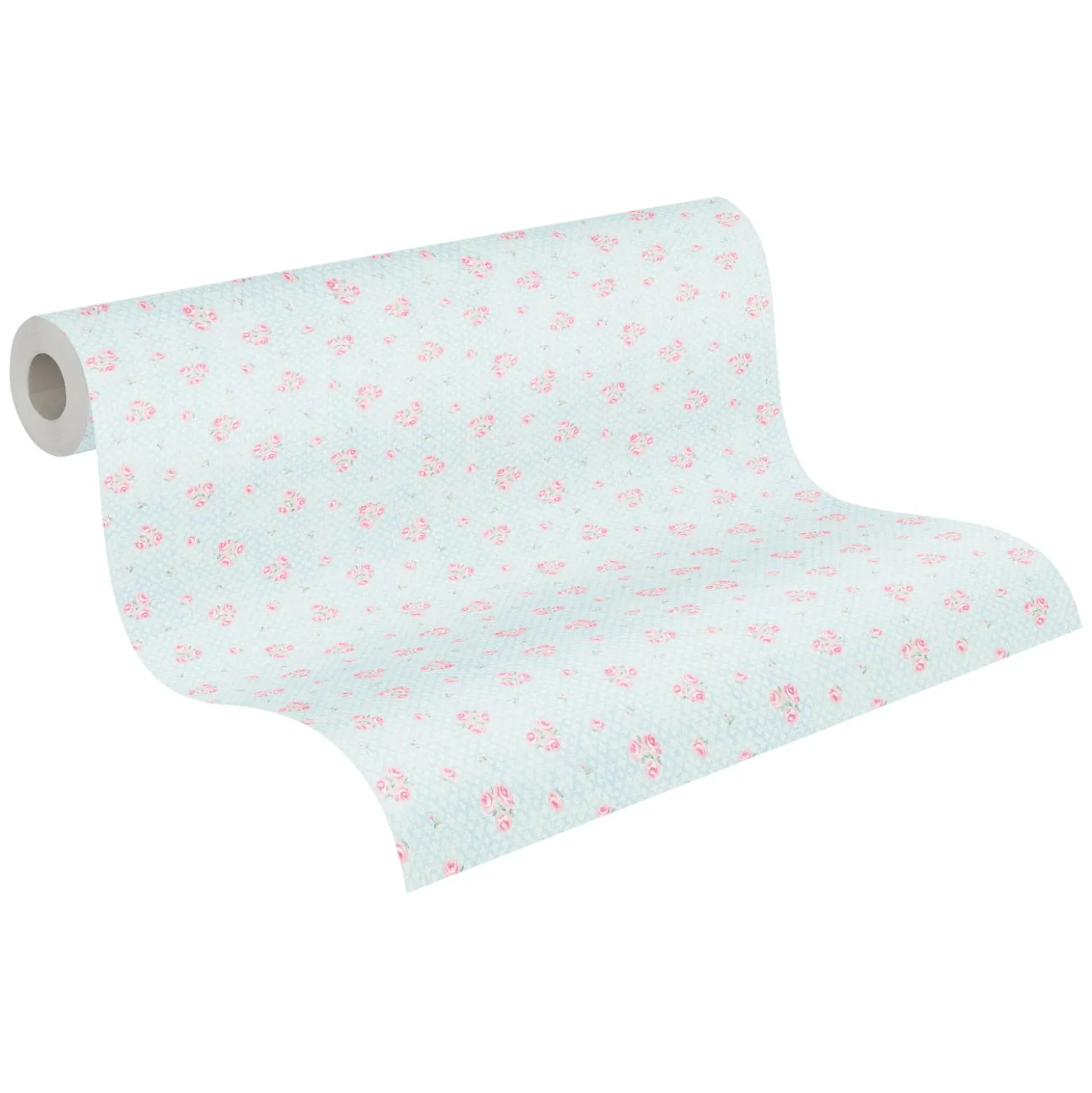 Vliestapete Rosen Landhausstil Blau Rosa Weiß 39067-1