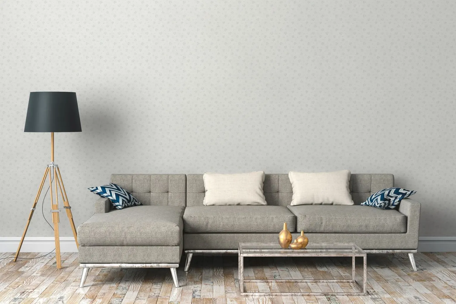 Vliestapete Rosen Landhausstil Hellgrau Blau Weiß 39067-4