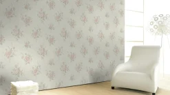 Vliestapete Rosen Vintage cremebeige rosa Glanz 30613