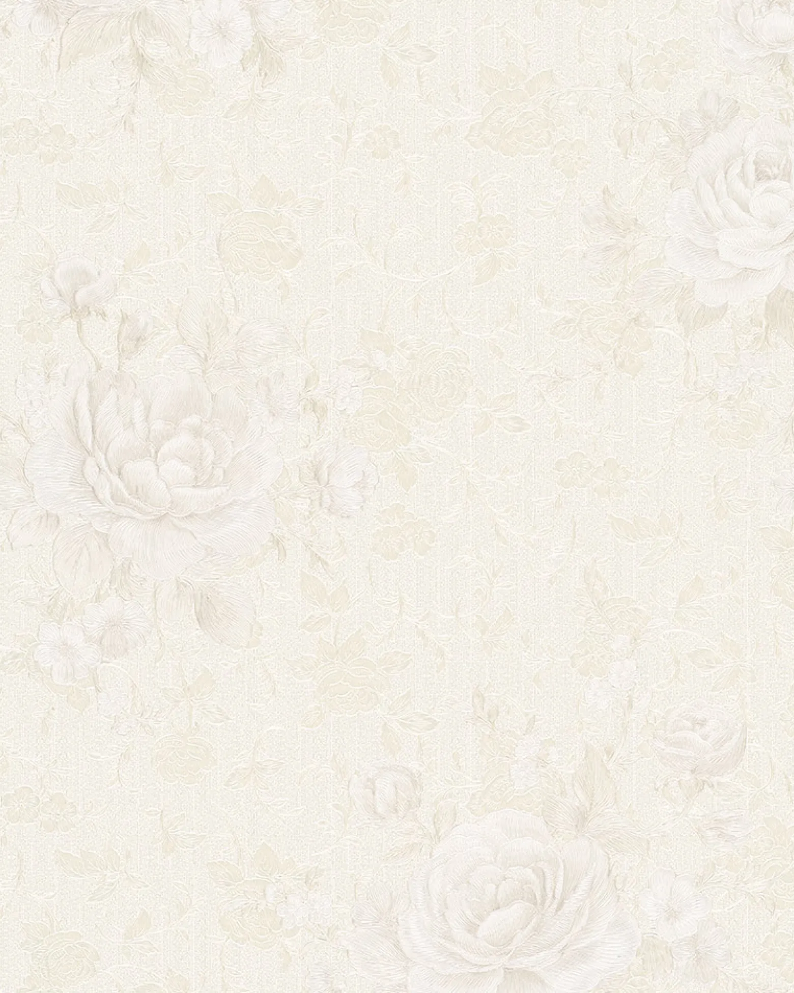 Vliestapete Rosen Vintage cremebeige Glanz Marburg 30615