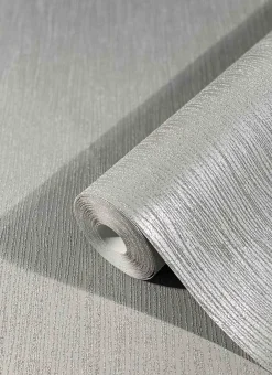 Vliestapete Sand-Struktur Streifen grau Glanz 32515
