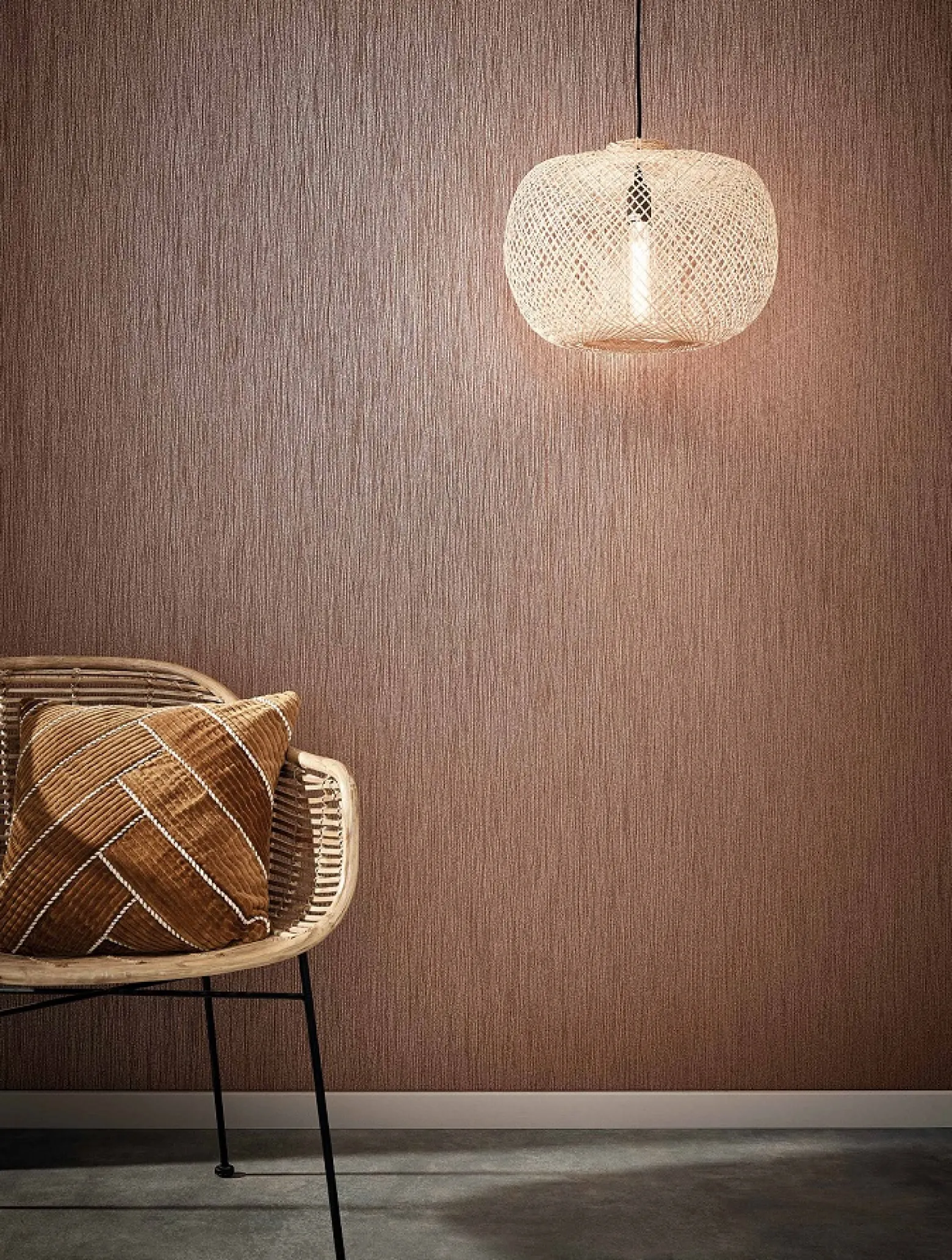 Vliestapete Sand-Struktur Streifen gold-braun 32517