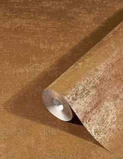 Vliestapete Sand-Struktur Uni gold-braun Glanz 32511