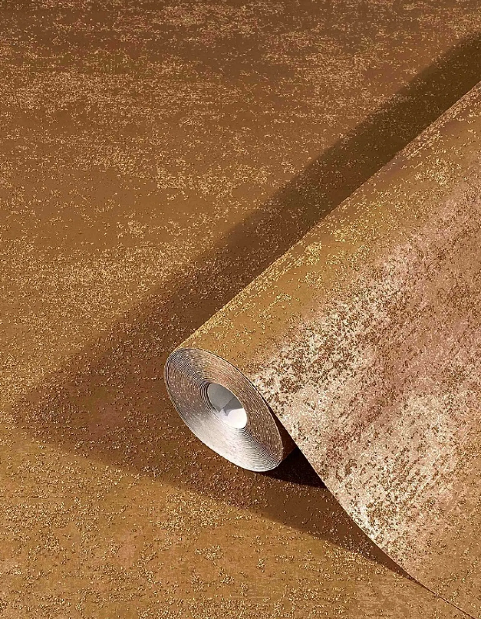 Vliestapete Sand-Struktur Uni gold-braun Glanz 32511