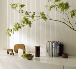 Vliestapete Schaumlinien Muster cremebeige weiß 51701