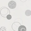 Vliestapete silber grau Kreise Planet Rasch 475906