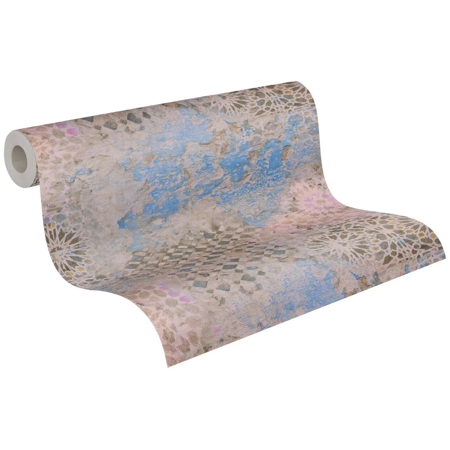 Vliestapete Spanische Fliesen beige blau braun 37858-1