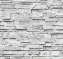 Vliestapete Stein 3D Optik grau weiß Mauer 02363-30
