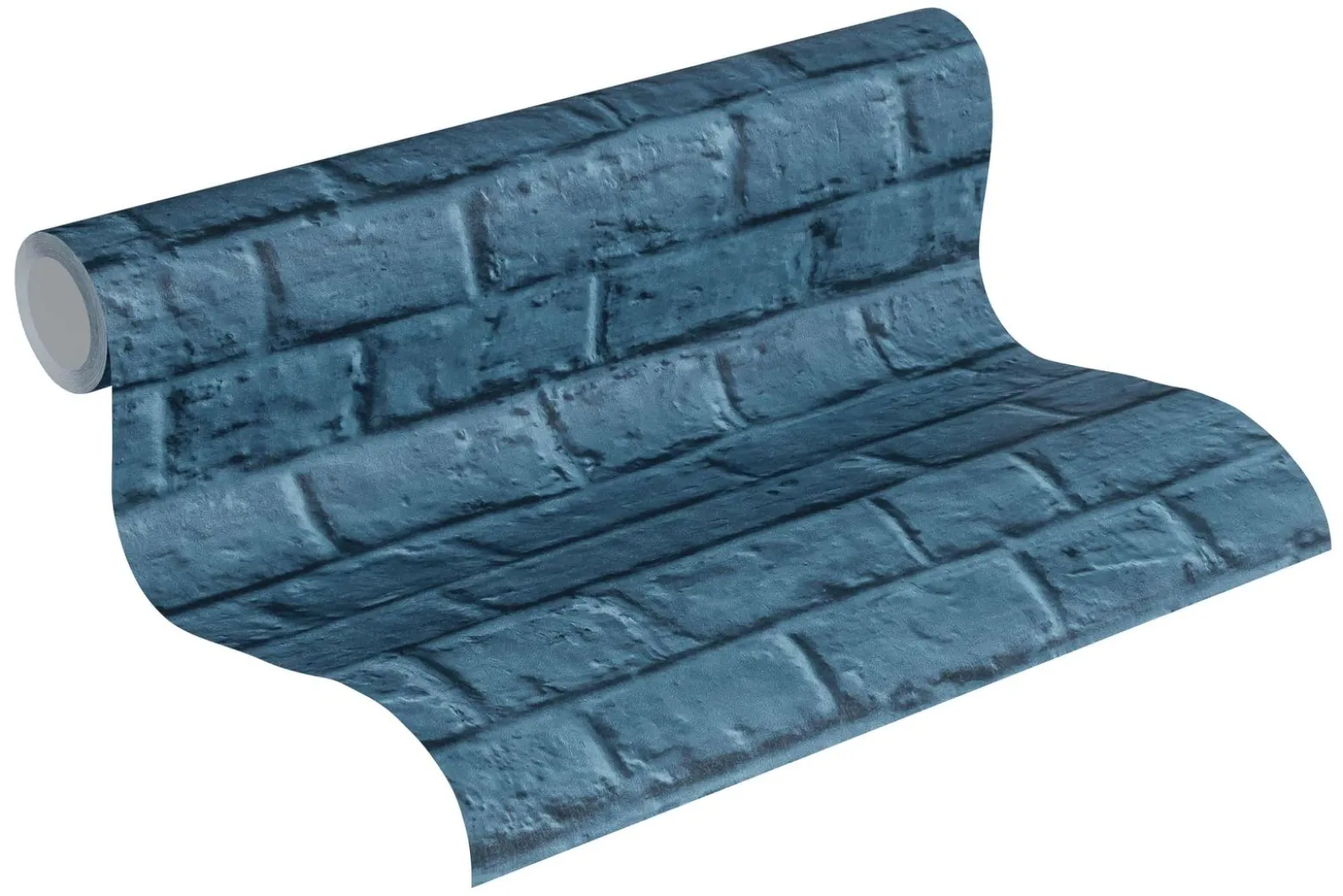 Vliestapete Steinmauer blau 36912-3