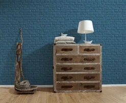 Vliestapete Steinmauer blau 36912-3