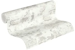 Vliestapete Steinmauer Vintage grau creme 36929-3