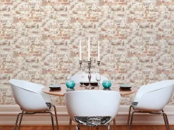 Vliestapete Steinmauer Vintage creme orange 36929-1