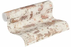 Vliestapete Steinmauer Vintage creme orange 36929-1