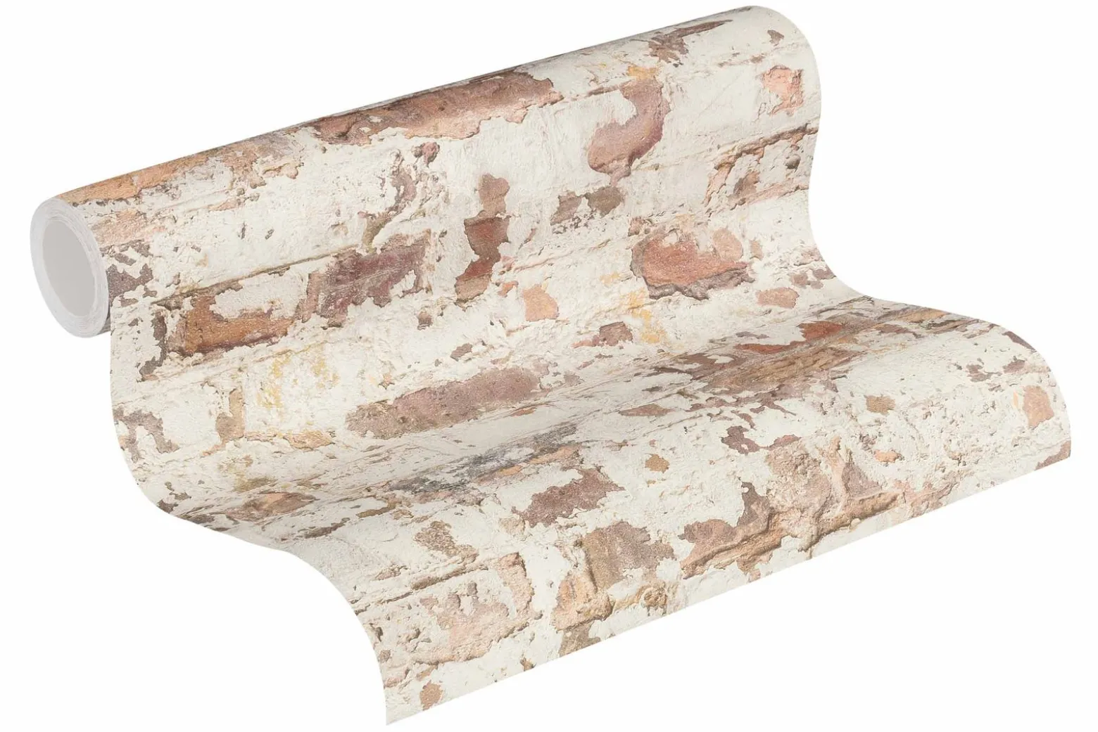 Vliestapete Steinmauer Vintage creme orange 36929-1