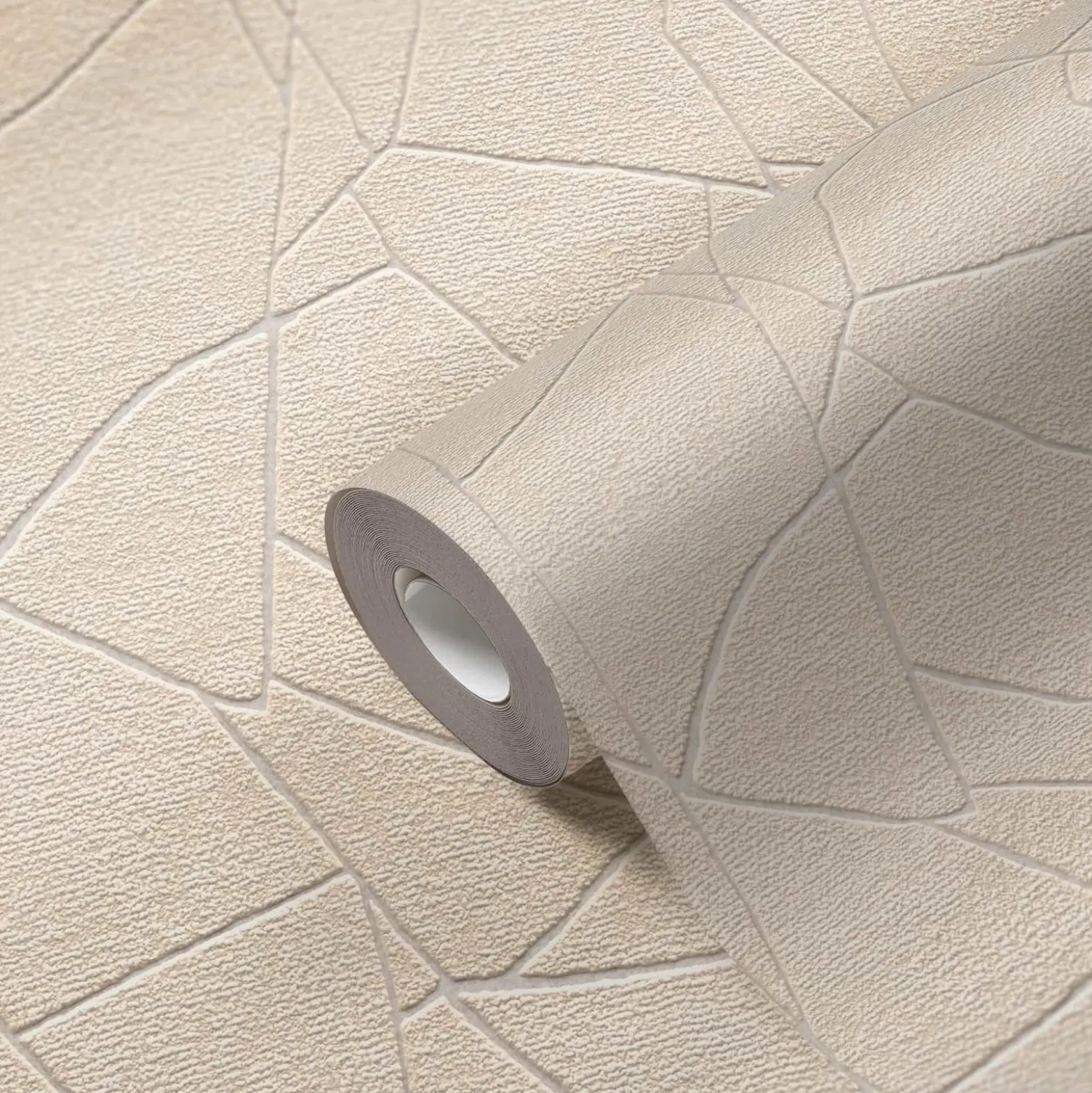Vliestapete Steinoptik Beige Creme Metallic 39934-2