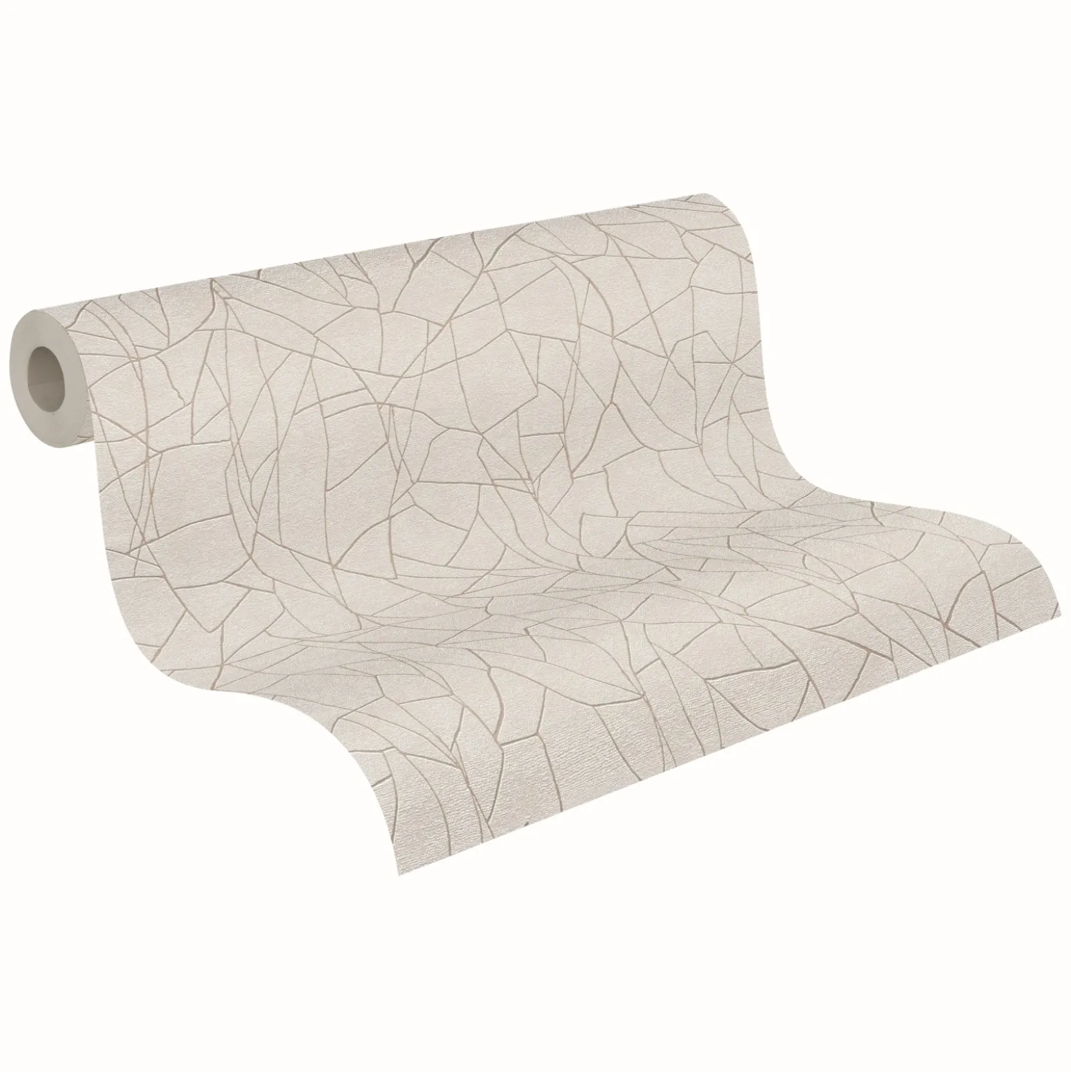 Vliestapete Steinoptik Hellgrau Creme Metallic 39934-1