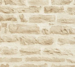 Vliestapete Stein-Optik Steinwand creme beige 35580-2