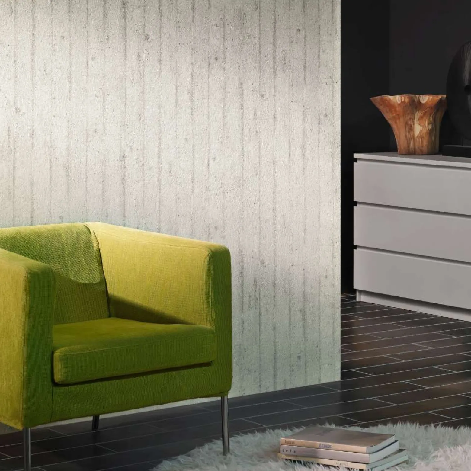 Vliestapete Stein-Optik Streifen Beton grau 7137-11
